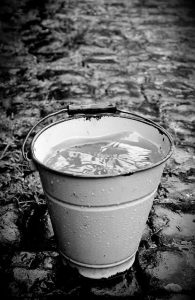 Rainwater in a bucket