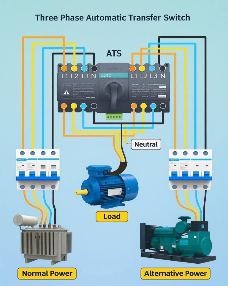 Three Phase Automatic Transfer Switch (ATS) Connection | Voltage Lab
