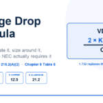 How to Calculate Voltage Drop: NEC Formula + Worked Examples Voltage drop formula VD equals 2 times K times I times L divided by CM, with NEC 3 percent branch and 5 percent total limits and K values for copper and aluminium